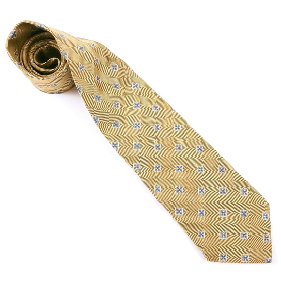 Brooks Brothers Makers Men Tie Pure Silk Geometric - Picture 1 of 6